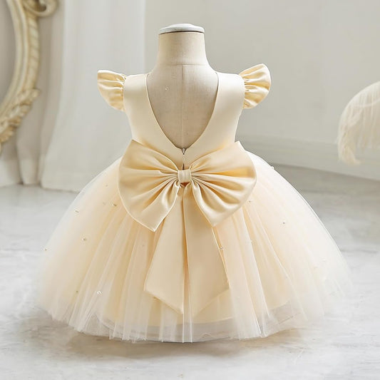 Baby Cream Puff Sleeve Party Wear Frock