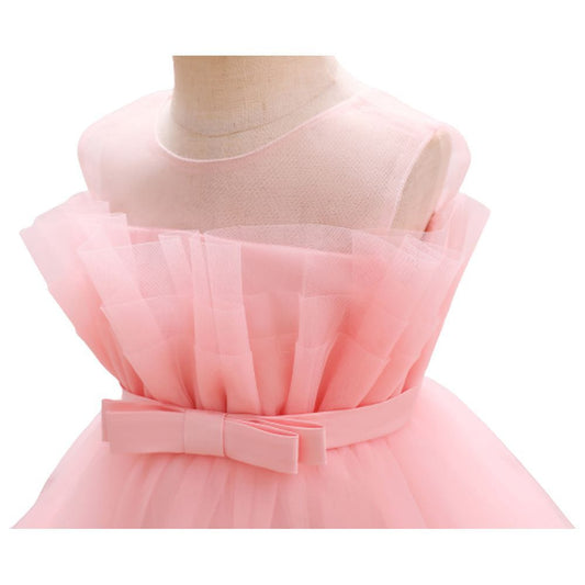 Baby Pink Frill Tie Maxi