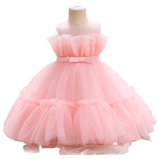 Baby Pink Frill Tie Maxi