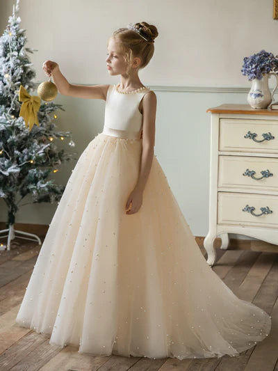 Baby Cream Net  Long  Maxi