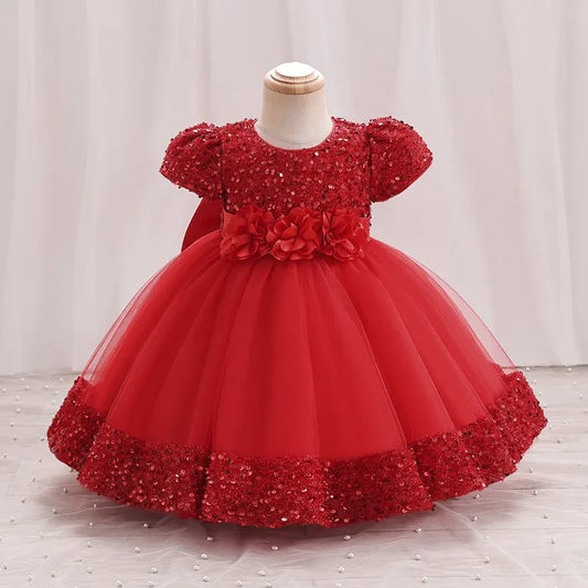 Baby Sequin Embellished Bow Frock