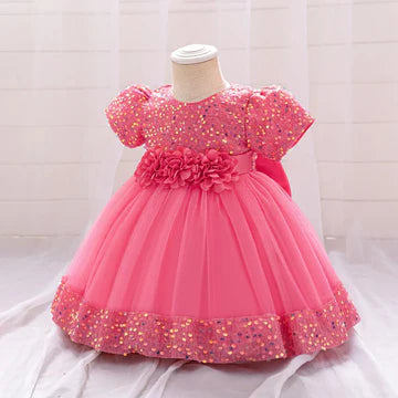 Baby Sequin Embellished Bow Frock
